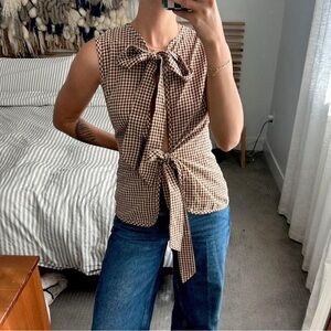 Boohoo Front Tie Blouse